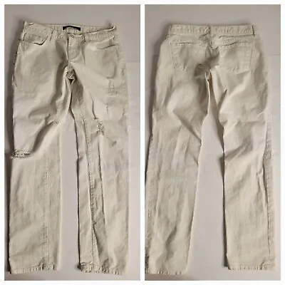 J Brand Jeans Womens SZ 26 Aidan Boyfriend White Distressed Destroy • $21.24