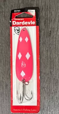 VTG NOS Eppinger Dardevle Spoon Lure Nickel Back Pink White 13 00-271 1 Oz • $10.95