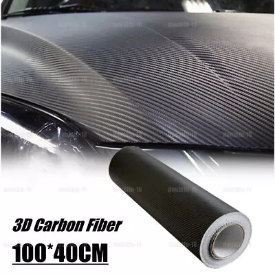 3D Car Interior Accessories Panel Black Carbon Fiber Vinyl Wrap Sticker DIY • $14.39