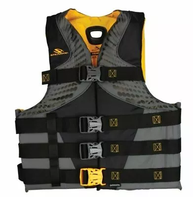 Stearns Black/Yellow Infinity Antimicrobial Mens Life Jacket Wakeboard Vest • $40.65