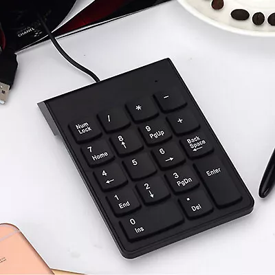 USB Wired Number Pad Numeric Keypad Number Keyboard For Laptop Desktop 18 Key UK • £9.55