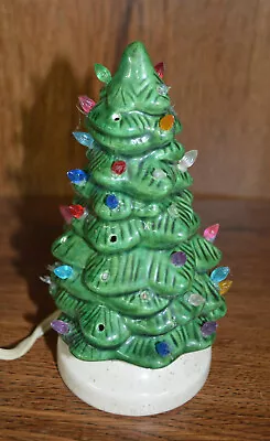Vintage Ceramic Lighted Christmas Tree 6  Tall W/base • $10