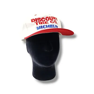 Vintage Discount Tire Co. Michelin Embroidered Snapback Trucker Hat Cap • $25.99