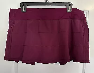 Lululemon Women's Pace Rival Mid-Rise Skirt Size 12 Burgundy Liner • $31.95