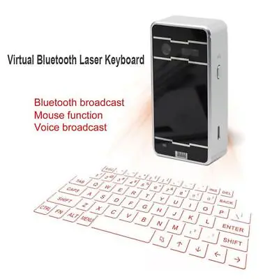 Bluetooth Wireless Laser Projection Keyboard Portable Keypad • £30.94