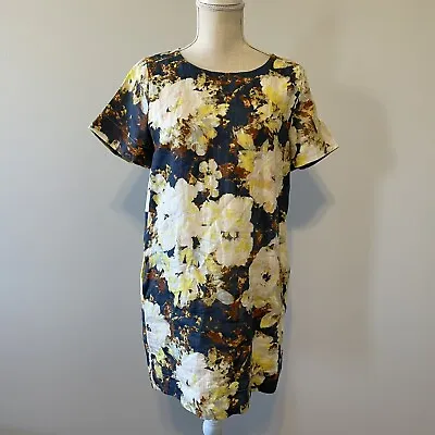 Anthropologie I.Madeline Dress Size Medium Floral Short Sleeve Shift • $29.99