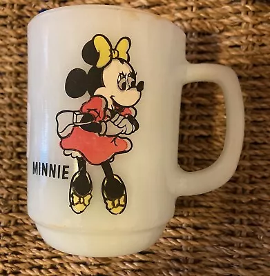 Anchor Hocking Minnie Mouse Milk Glass Coffee Cup Mug Pepsi Collector Series • $17.49