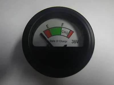 Golf Cart 36V 36 Volt State Of Charge Analog Battery Meter 2 1/8  Round • $14.95