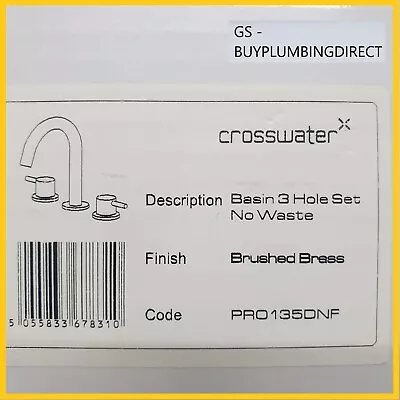 Crosswater PRO135DNF Basin 3 Hole Brushed Brass Brand New Sealed Clearance • £299.99
