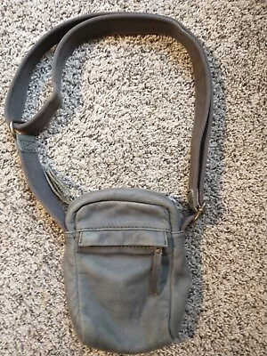 Unisex J CREW Green Leather Cross Body Bag  Adjustable Strap High Quality-  EUC! • $24.99