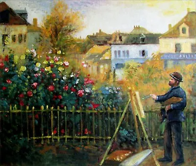 Renoir's Repro Monet Painting In His Garden Hand Painted Oil Painting 20x24in  • $89.95