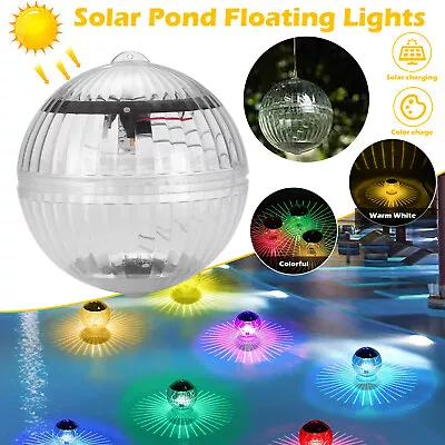 1-4PCS Outdoor Solar LED Floating Fountain Light Garden Pond Pool Color Changing • £9.99