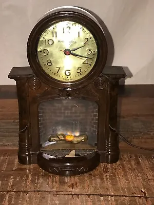 Vintage MasterCrafters Fireplace Lighted Motion Clock Model 272 • $30