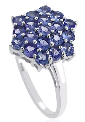 Gift For Her 14k White Gold Tanzanite Gemstone Jewelry Cocktail Ring Size 7 • £156.61