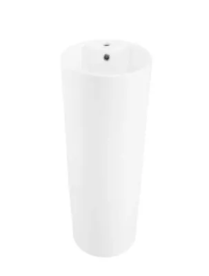 Swiss Madison Pedestal Sink Circular Freestanding Ceramic Glossy White Free Ship • $299.18