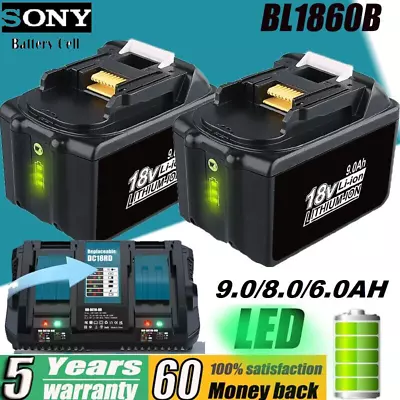 9.0Ah For Makita Battery 18V BL1830B BL1840B BL1850B BL1860B Li-Ion LXT 6.0Ah AU • $34.89