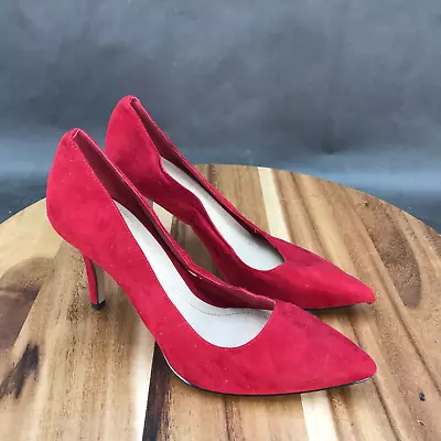 Max Studio Red Suede Slip On Heels Pumps Womens Size 6 B • $9.84