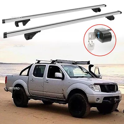 Aluminum SUV Car Top Cross Bar Roof Racks Cargo Carrier +Lock For Nissan Navara • $179.13