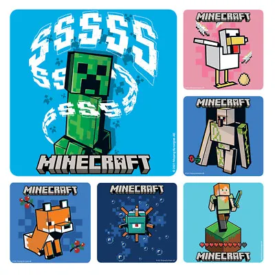 Minecraft Stickers X 6 - Birthday Party Supplies Favours Loot Minecraft Party • $2.32