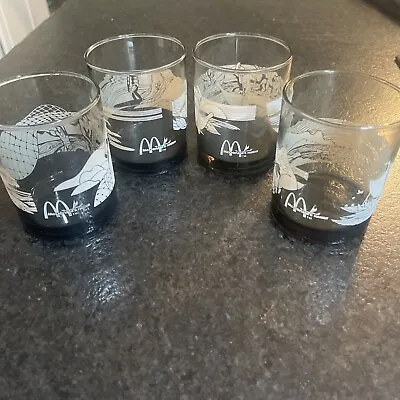 McDonald’s Set Of 4 Vintage HAWAII Smoked Grey Drinking Glasses • $30