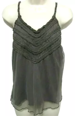 Silence + Noise Camisole Top Womens Size XS Gray Embellished Goth Dark Academia • $10.42