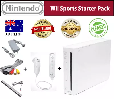 Nintendo Wii Console Gaming Bundle Wii Sports Game White PAL System • $129.90
