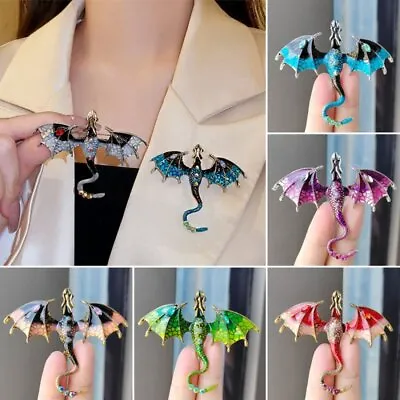 Fashion Crystal Enamel Flying Dragon Brooch Pin Women Costume Jewelry Party Gift • $3.59