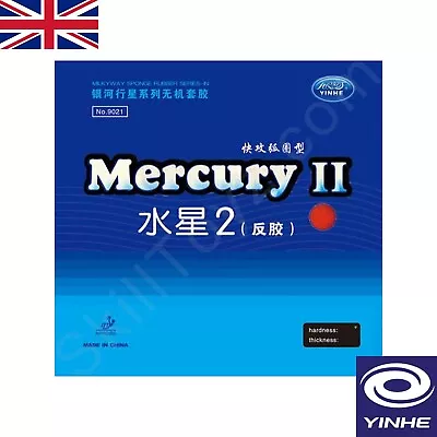 Yinhe Mercury II Table Tennis Rubbers ITTF Approved Pips-in 2.0mm  -  UK SELLER • £9.49