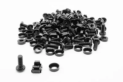 £6.25 • Buy 50 Pack Of M6 Black Cage Nuts And Bolts Screws Washers 19  Data Cabinet Rack