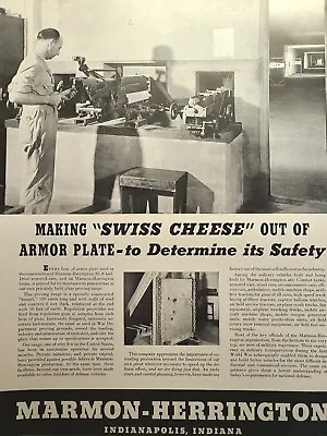 Marmon-Herrington Indianapolis Testing Armor Plate Safety Vintage Print Ad 1941 • $18.77