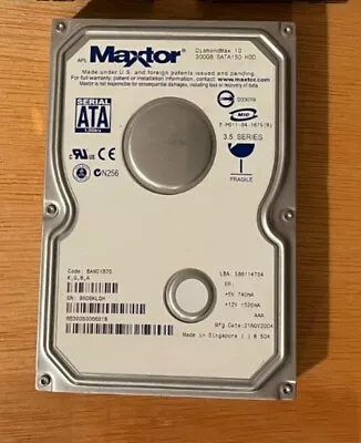 Maxtor 300GB Internal 7200RPM 3.5  (6B300S0-06631B) HDD WORKING TESTED • $15.99