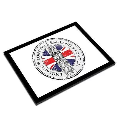 A3 Glass Frame - London England UK Big Ben Union Jack Art Gift #5998 • £39.99