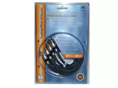 Monster Cable Interlink 300 MKII - RCA Stereo Audio Interconnect 2M 6.6 Feet. • $23.50