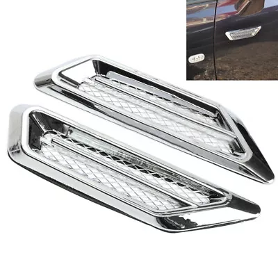 Plastic Chrome Car Air Flow Fender Side Vent Decoration Stickers Car Accessories • $8.99