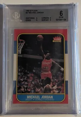 1986-87:Michael Jordan Fleer Rookie #57 BGS 6 (Subs Grades 5/9/9/9) HOF 🔥🔥🔥🔥 • $5500
