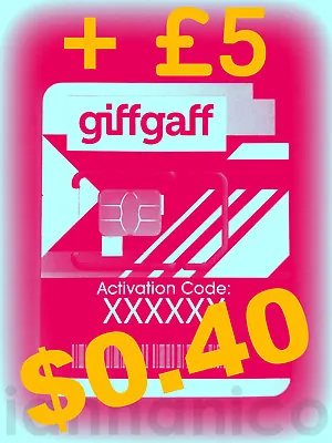 GIFFGAFF UK SIM CARD [Standard/Micro/Nano] + FREE POSTAGE + £5 BONUS • $0.99