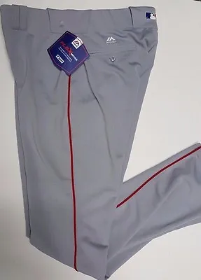 Grey Red Authentic Majestic Baseball Pants 32-42 Waist 37 Inseam Flex Base • $64.99