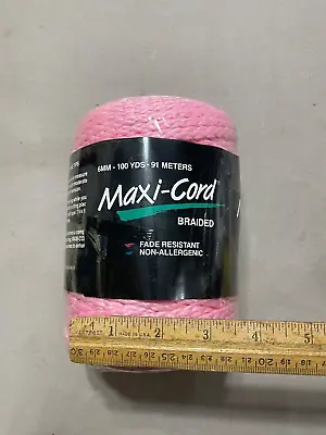 100 Yds 6mm Pink Braided Maxi-cord Polypropylene Macrame String Nos • $14.38