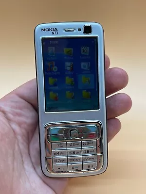 $22 • Buy Vintage NOKIA N73 Mobile Phone Silver Grey Plum 3.2MP UNLOCKED TESTED