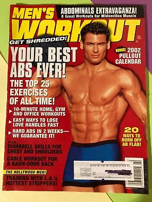 MEN'S WORKOUT MAGAZINE February 2002 EXERCISE FITNESS HEALTH MEN'S INTEREST • $15.99