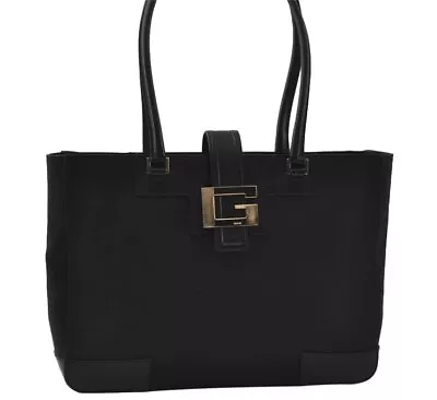 Authentic GUCCI Vintage Shoulder Tote Bag Canvas Leather 0021109 Black 0506J • $10.50