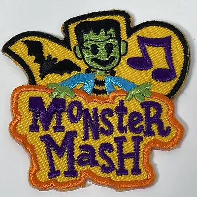 Monster Mash Patch Embroidered Iron On Trick Or Treat Frankenstein Halloween 1pc • $3.96