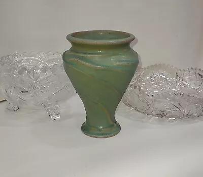 Pewabic Detroit Art Pottery Vase 6  Matte Green  2004  Arts & Crafts Nouveau A+C • $110