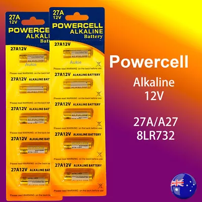 10 X 27A Powercell 12V 27A/A27 Battery Batteries Garage Car Remote Alarm • $5.99
