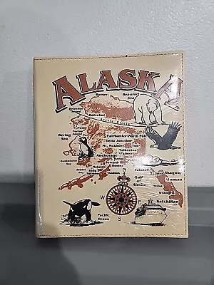 Alaska Photo Album Embossed Map Faux Leather Vacation 50 Pages 208 Photos • $19