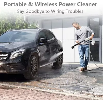 NEW! Cordless Pressure Washer With 2 Battery 6-in-1 Soap Nozzle Mobile 400psi • $79.99