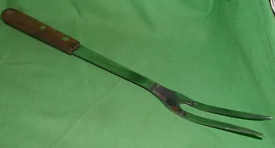 Vintage! Robinson Meat Fork Serving Carving Stainless Wood Handle 12  • $7.99