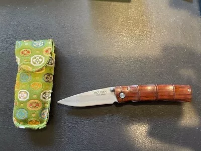 Mcusta Damascus Folder Knife With Bamboo Handle • $250