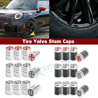 For MINI Cooper Car Tire Wheel Stem Air Valve Cap Dust Cover Union Jack 4Pcs Set • $10.98