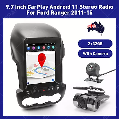 9.7  Android11 Car Carplay Radio GPS Head Unit For 2011-15 Ford Ranger Camera • $349